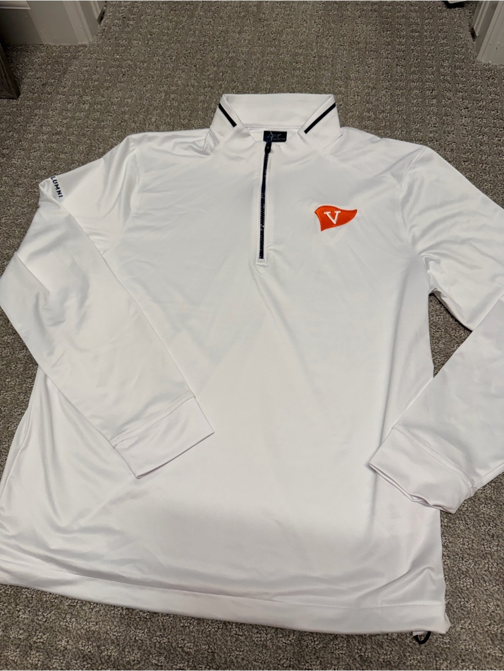 University of Virginia - White Long-Sleeve Quarter-Zip Polo